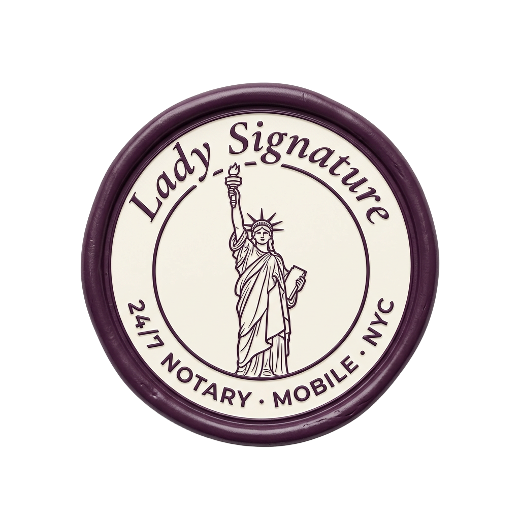 Lady Signature 24/7 Notary seal